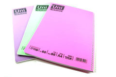 מחברת ספירלה כריכת פלסטיק UNI נושא אחד 60 דף - 60 גרם