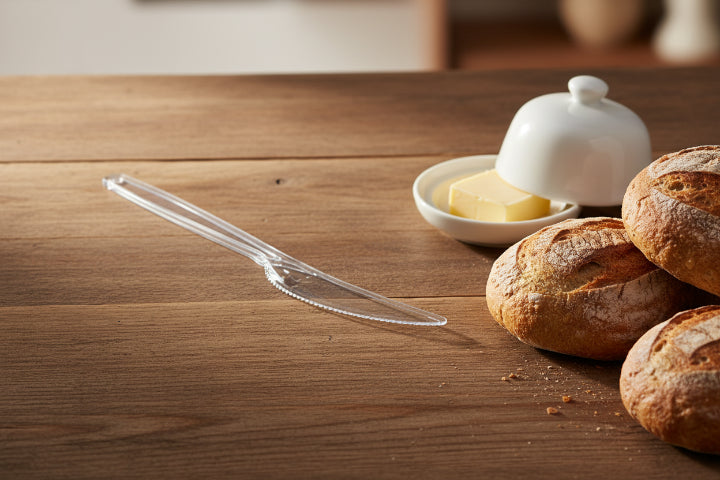 סכין חד פעמית דנטס -50 יחידות שקוף