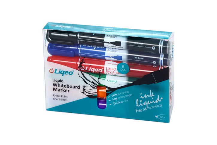 סט 6 טוש סימון נוזלי ללוח מחיק W-2127