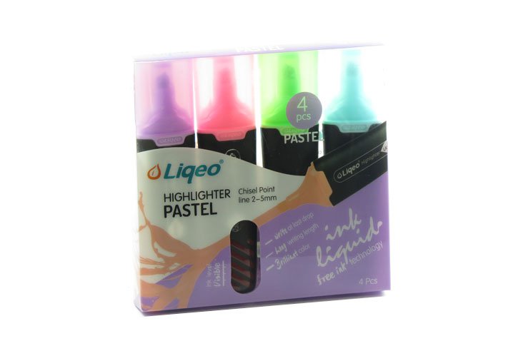 סט 4 מדגשים מלבני נוזלי בגווני פסטל H-3128-A