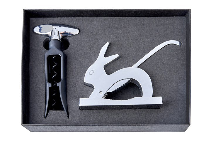 פותחן יין ומפצח אגוזים באריזת מתנה מהודרת