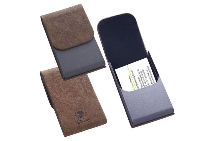 מארז מהודר לכרטיסי ביקור אלומיניום ועור מבית המותג גבעוני