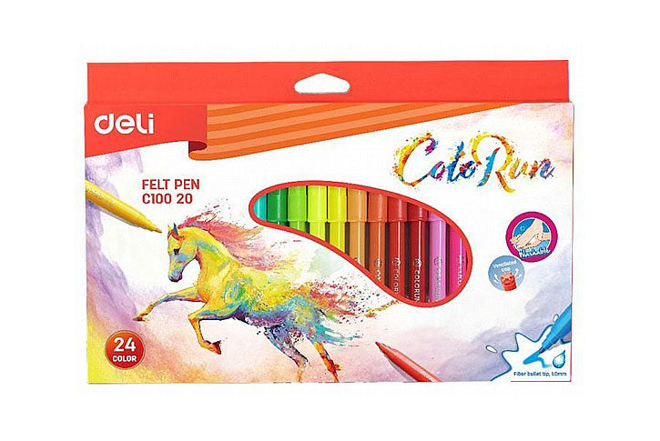 סט 24 טושים דקים DELI