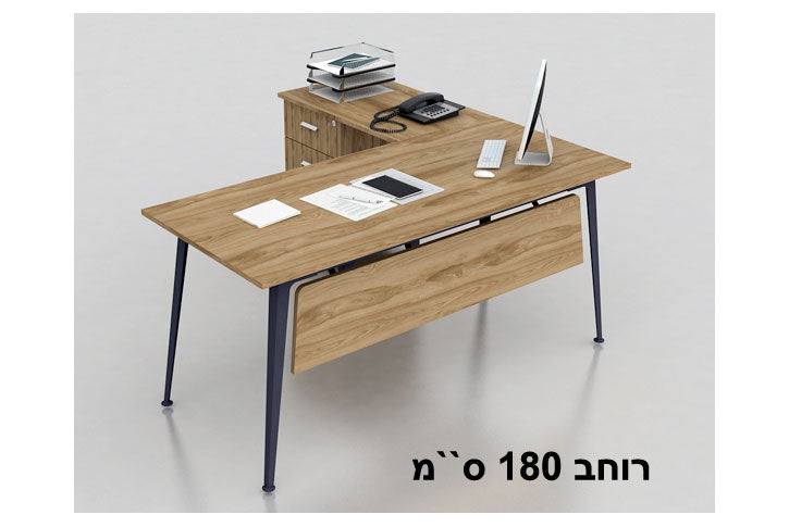 שולחן משרדי עם שלוחה  רוחב 180 ס``מ LEMAS   צבע UD