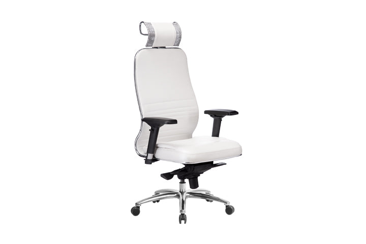כסא מנהל ארגונומי Samurai KL-3.04  מושב מרופד ונח - לבן ברבור