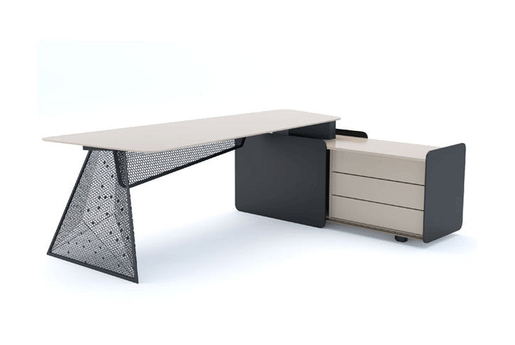 שולחן מנהל/ת AURA עם שלוחת מגירות צדדית צד ימין רוחב 200 ס``מ