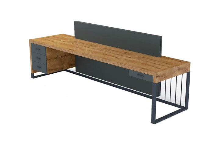 דלפק עבודה יוקרתי PRIME BANK רוחב 200 ס``מ צבע חום טבעי