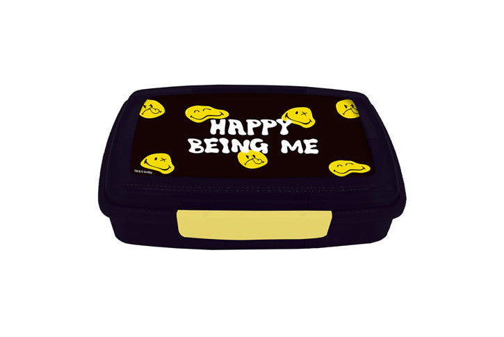 קופסת אוכל מחולקת עם 2 קליפסים סמיילי