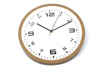 שעון קיר קוטר כ 30 ס``מ - מנגנון שקט - מסגרת עץ דמוי נצרים