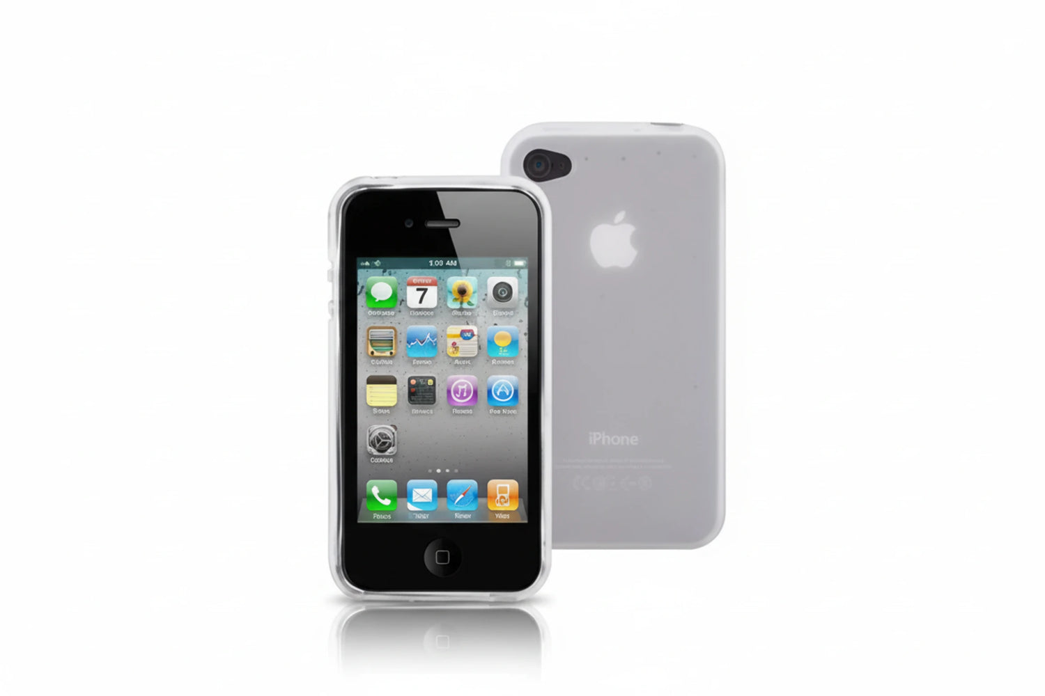 כיסוי פלסטיק עבור iPhone 4-לבן