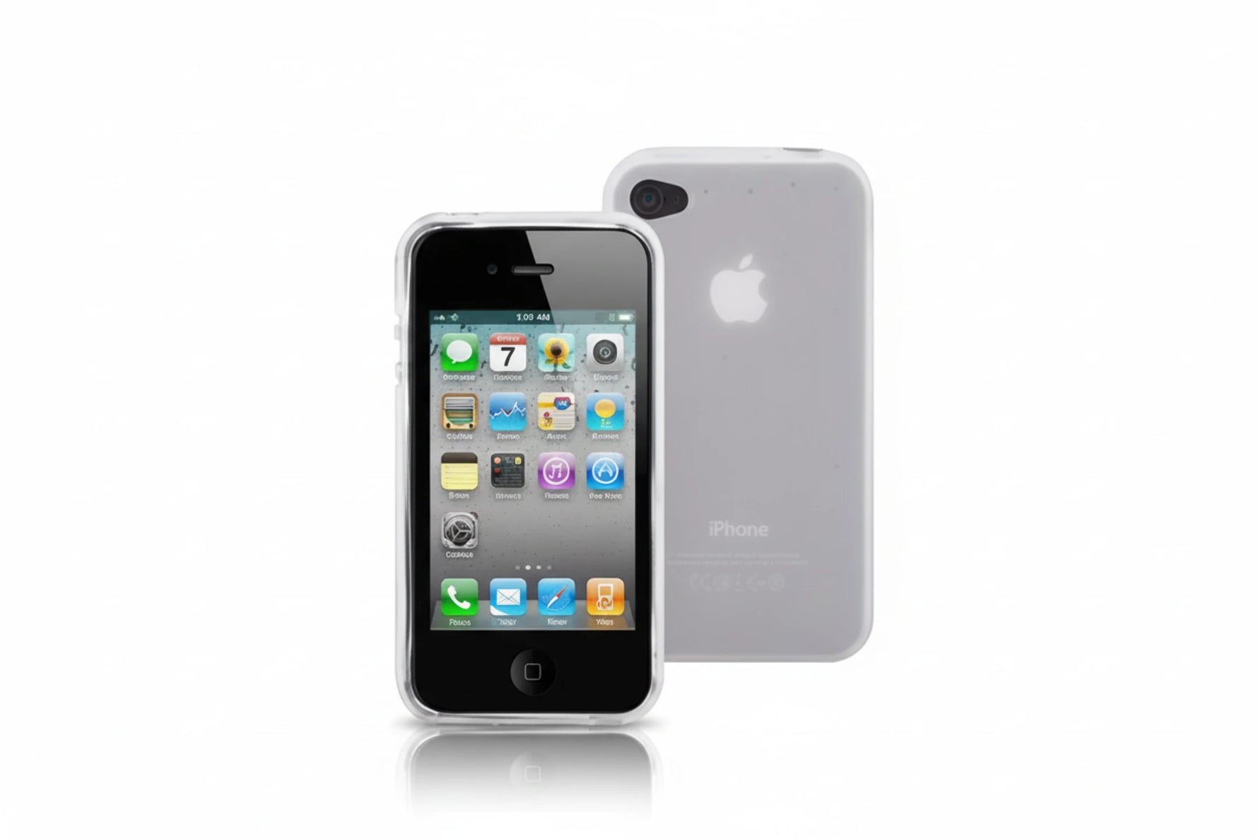 כיסוי פלסטיק עבור iPhone 4-לבן
