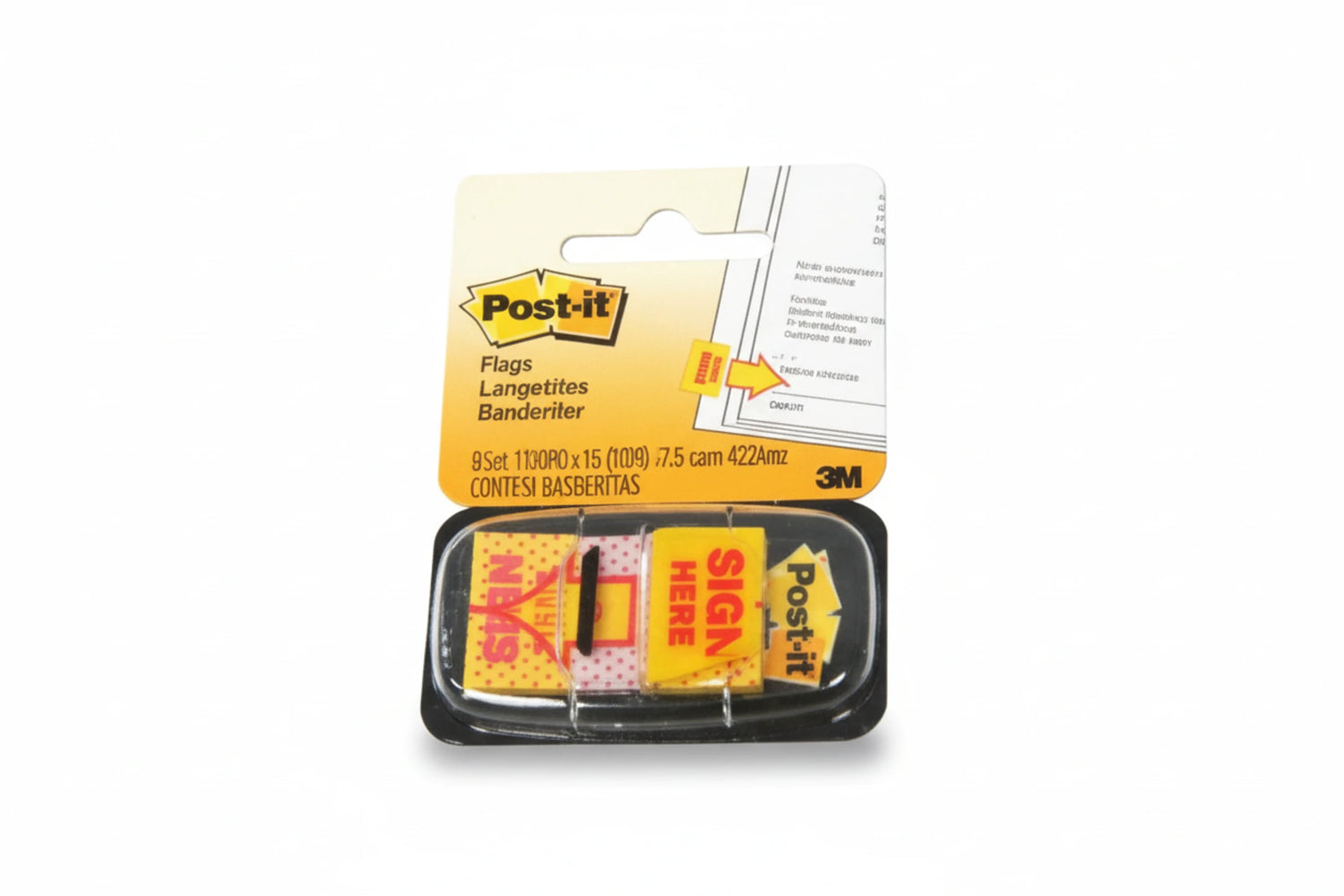 דגלוני סימון 3M עם כיתוב באנגלית SIGH HERE