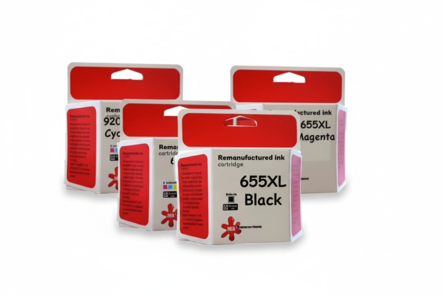 סט ראשי דיו תואמים שחור ו-3 צבעים (HP CZ109-112AE (655