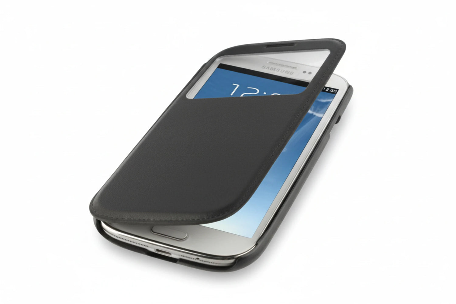 נרתיק עור Flip עם פתח חלון עבור Samsung Galaxy S III / i9300