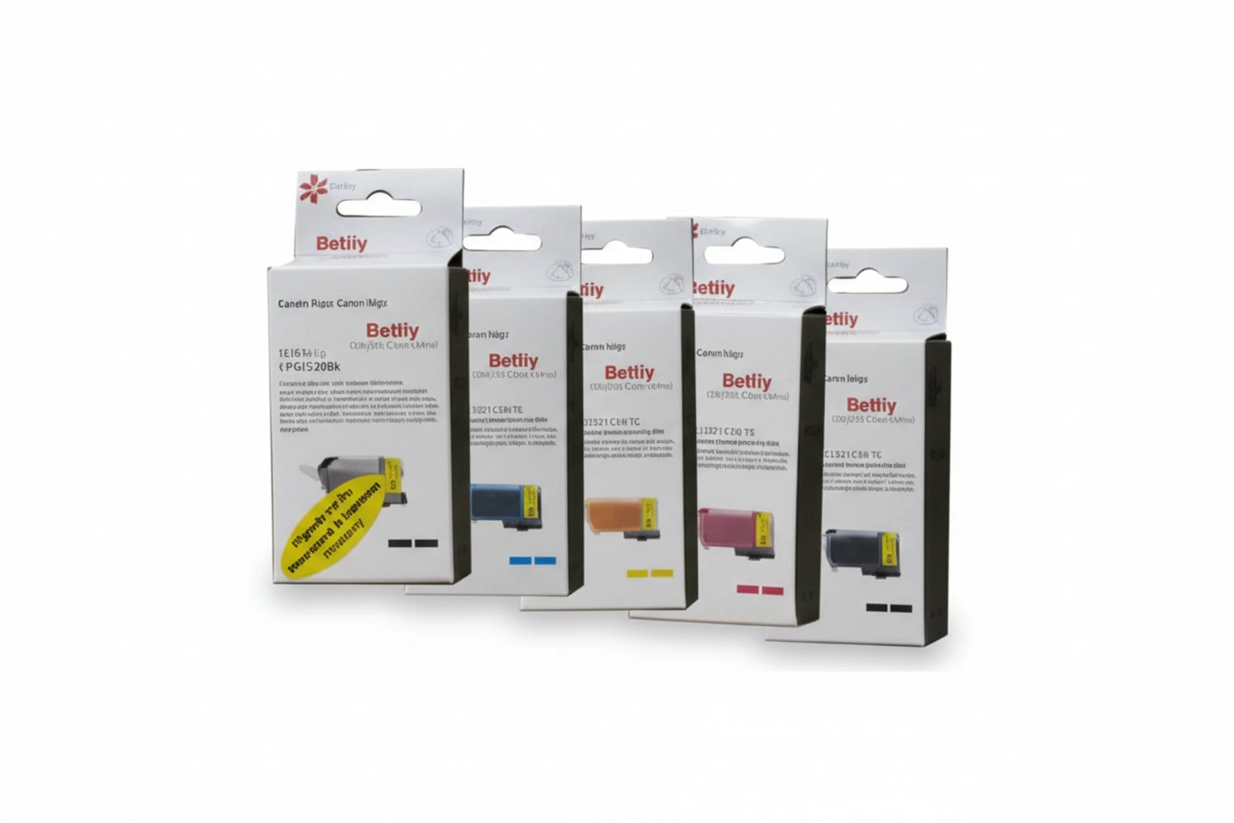 סט ראשי דיו עם צ`יפ  CLI521Bk/C/M/Y+PGI520Bk