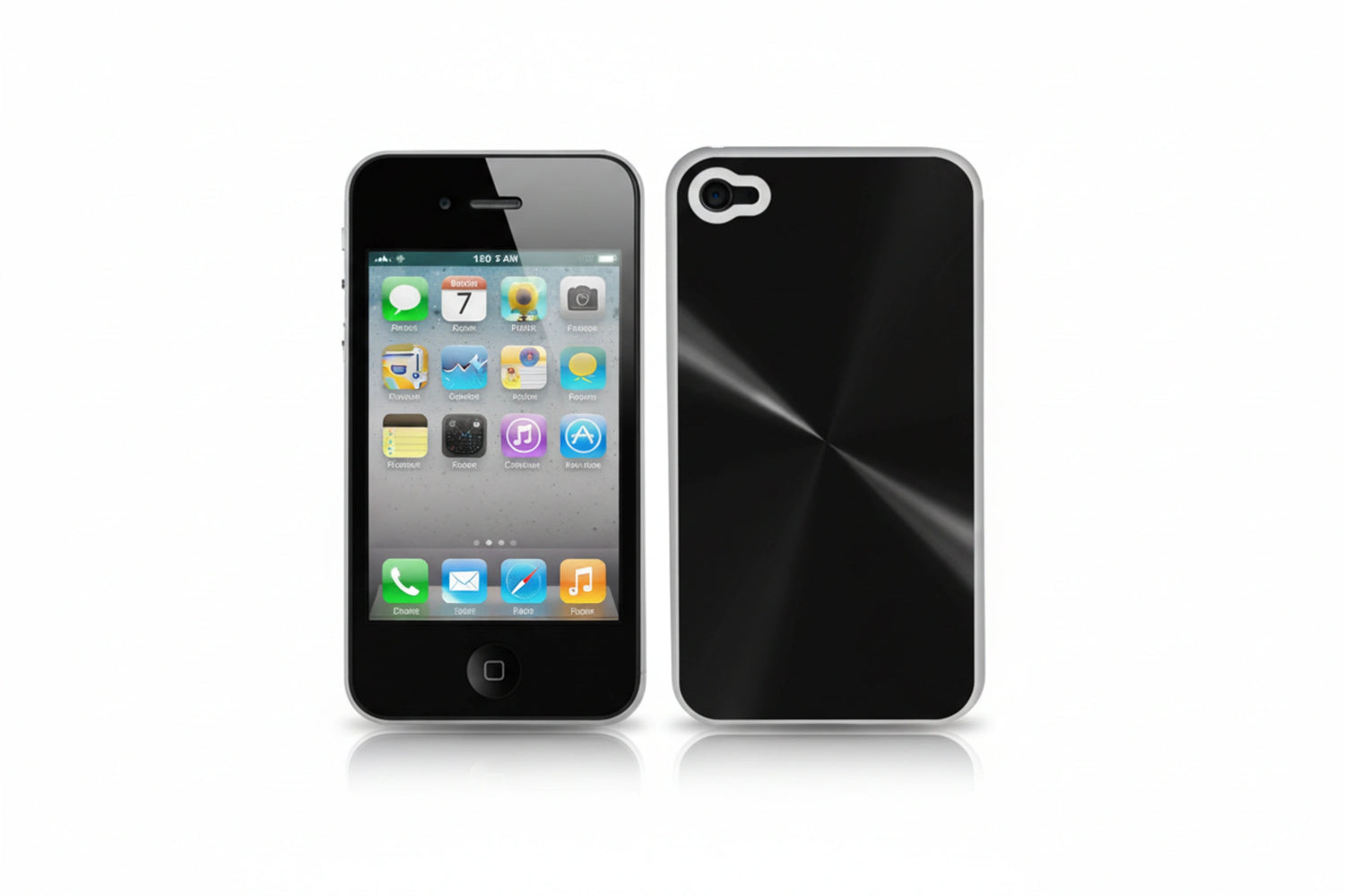 כיסוי פלסטיק עבור 4 iPhone  -שחור קריסטל