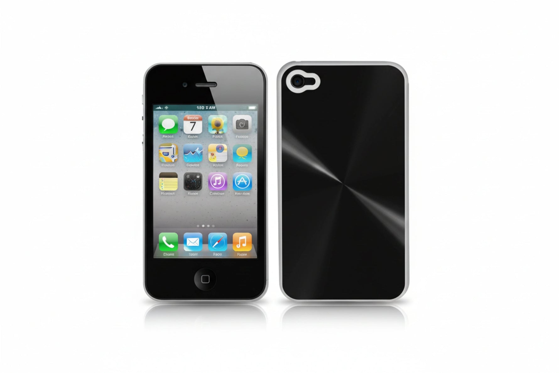 כיסוי פלסטיק עבור 4 iPhone  -שחור קריסטל