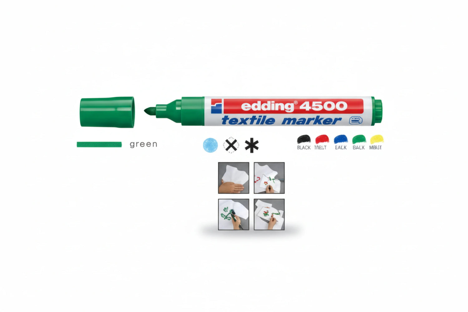 סט 5 טושים לטקסטיל עבה