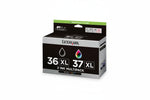 זוג ראשי דיו שחור+צבע מקורי 18C2180E+18C2170E-Lexmark 36XL+37XL