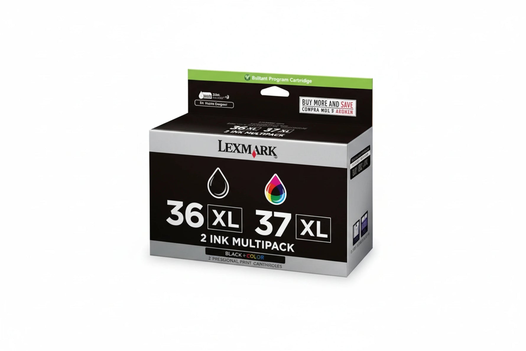 זוג ראשי דיו שחור+צבע מקורי 18C2180E+18C2170E-Lexmark 36XL+37XL