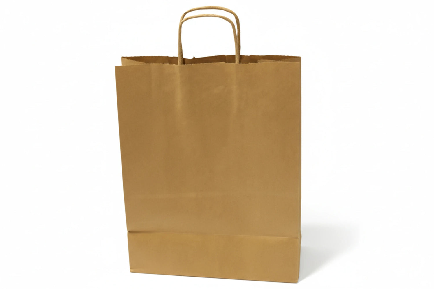 שקית נייר חלק עם ידית נשיאה - קרפט חום
