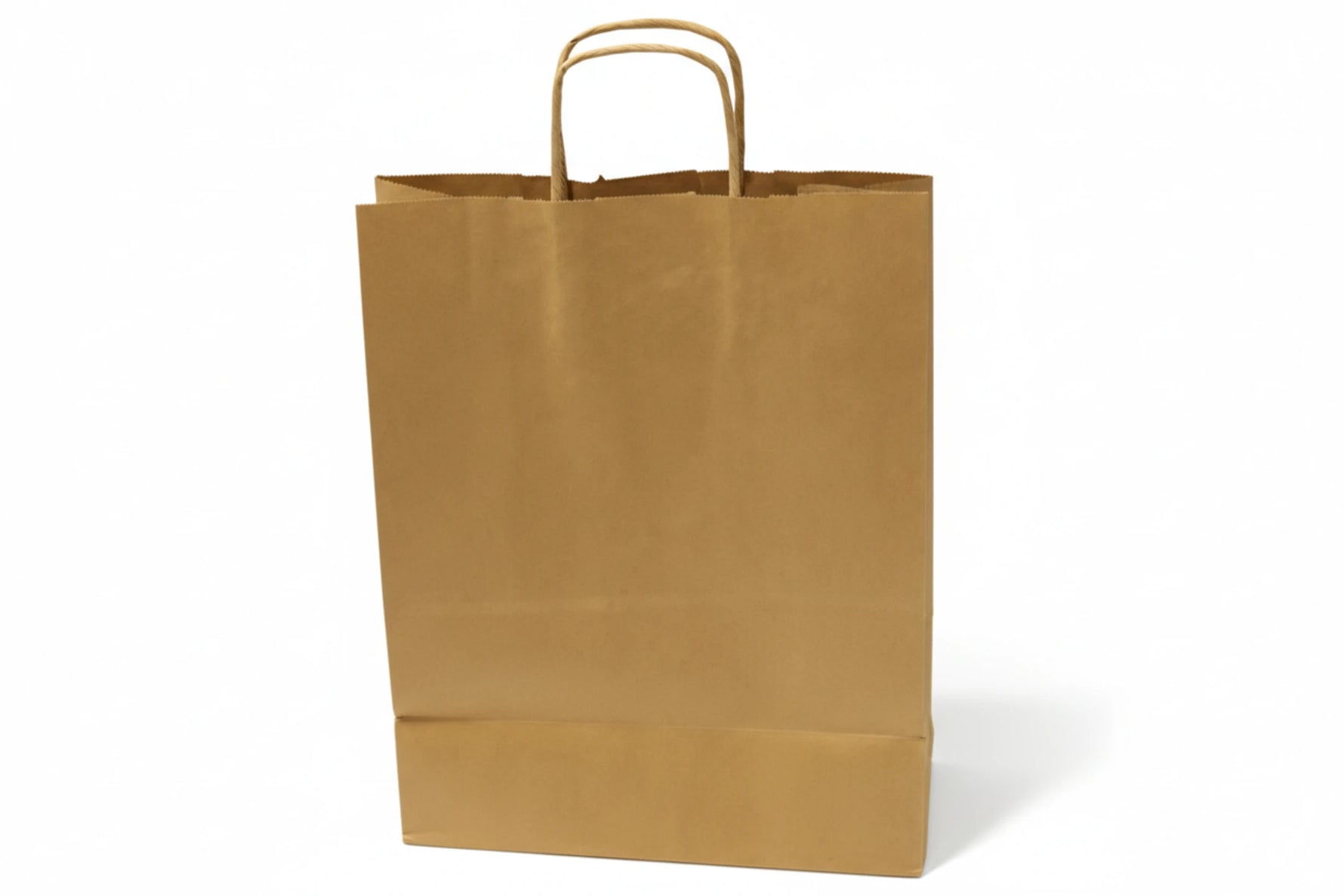 שקית נייר חלק עם ידית נשיאה - קרפט חום