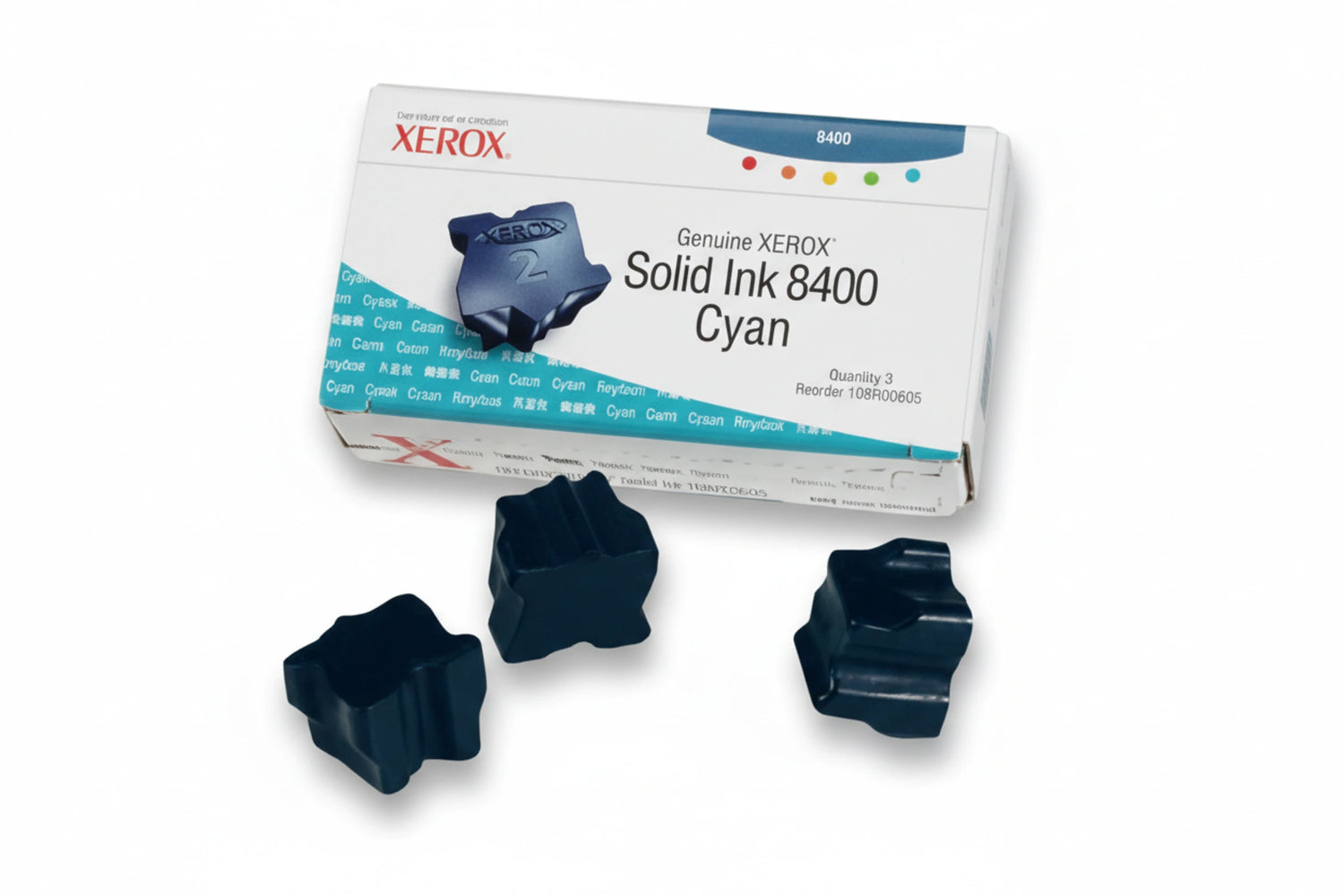 3 יחידות ציאן מקורי XEROX 108R00605 