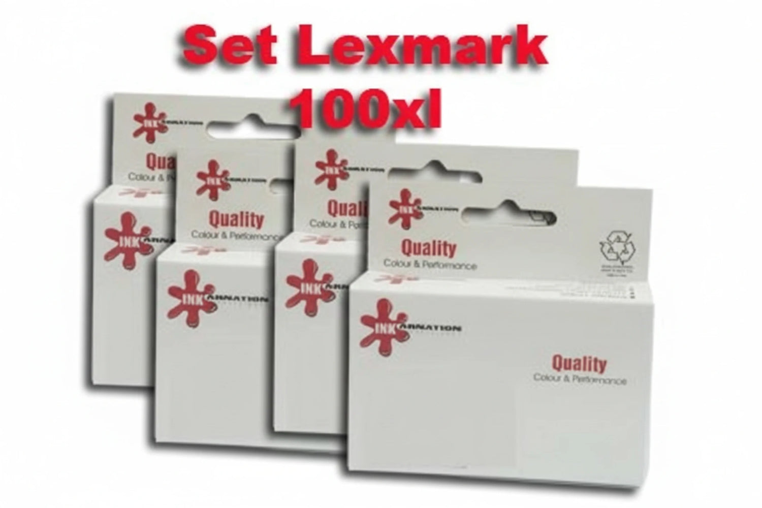 סט 4 ראשי דיו 100XL תואמים Lexmark